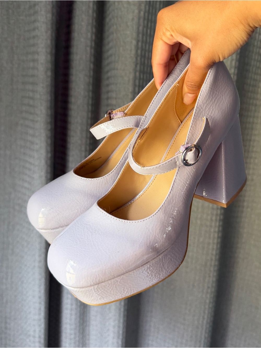 Women’s Lilac Patent Mary Jane Platform Heels